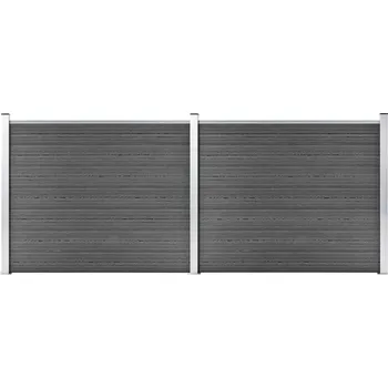 Plot vidaXL Set plotového dílce WPC 353 x 146 cm [3070451] Barva: Černá