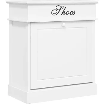 Botník Dřevěná botník s úložným prostorem, bílá, 50x28x58 cm