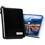 Černá pánská kožená peněženka Peterson na zip LP451-5