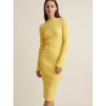 Dámské šaty Sinsay - Žebrované svetrové šaty - žlutá - 758IV-11X - 758IV-11X-S