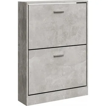 Botník s výklopnými zásuvkami, betonu šedá, 59x17x81 cm