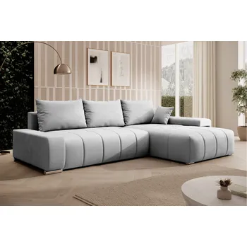 Sedací souprava Rozkládací rohová sedačka VELURO 259x180 světle šedá