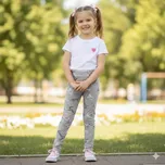 Dívčí legíny Kugo FL6738 šedé s jednorožci