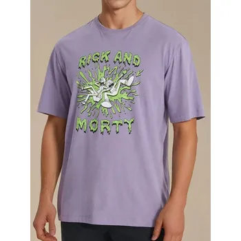 Pánská móda Sinsay - Tričko Rick and Morty - levandulová - 1011Z-04X - 1011Z-04X-XS