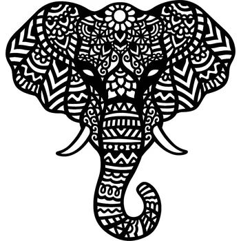 Party dekorace Dřevěná dekorace na zeď - slon, ČERNÁ Barva: černá, velikost: 15 cm