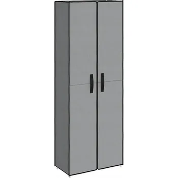 Botník šedá 60 x 30 x 166 cm, 10 polic, s dvířky