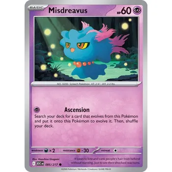 Karetní hra Pokémon ASC 085/217 Misdreavus - Ascended Heroes Stav: Near Mint, Verze: NORMAL