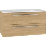 EBS Pure Skříňka s keramickým umyvadlem slim 101 cm, dub Arlington