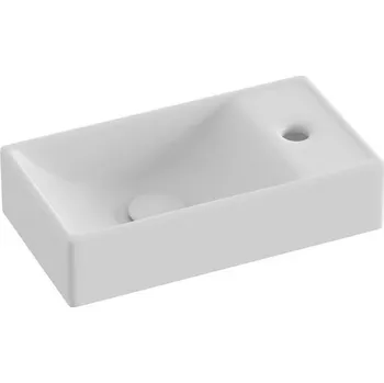 Umyvadlo Ravak Veda Wall, Umývátko 40x22, s otvorem vpravo, bílá matná XJXPE240000