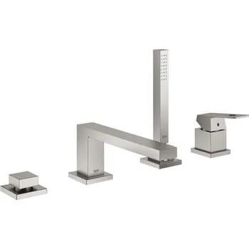 Vodovodní baterie Grohe Eurocube Baterie vanová 4-otvorová, Supersteel 19897DC1