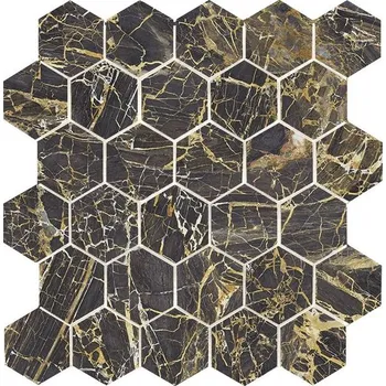 Obklad EBS Museo hexagon 26,3x27,4 black golden lesklý