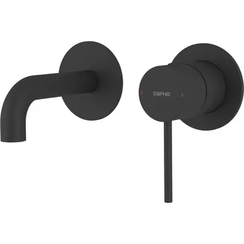 Vodovodní baterie Sapho ULTRAMIX podomítková dvouprvková umyvadlová baterie, hubice 10cm, černá mat