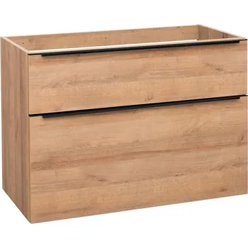 Koupelnový nábytek EBS Nevio B Skříňka pod umyvadlo 101 cm s černým úchytem, dub Riviera