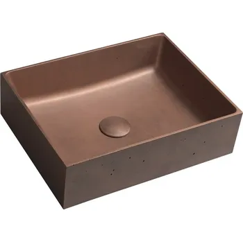 Sapho FORMIGO betonové umyvadlo na desku, 47,5x36,5cm, měď mat