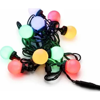 DECOLED Easy Fix LED párty osvětlení 5 m venkovní, 10 barevných baněk, černý kabel IP44, propojitelné