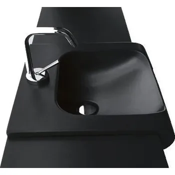 Kerasan INKA keramické umyvadlo polozápustné, 40x40cm, černá mat