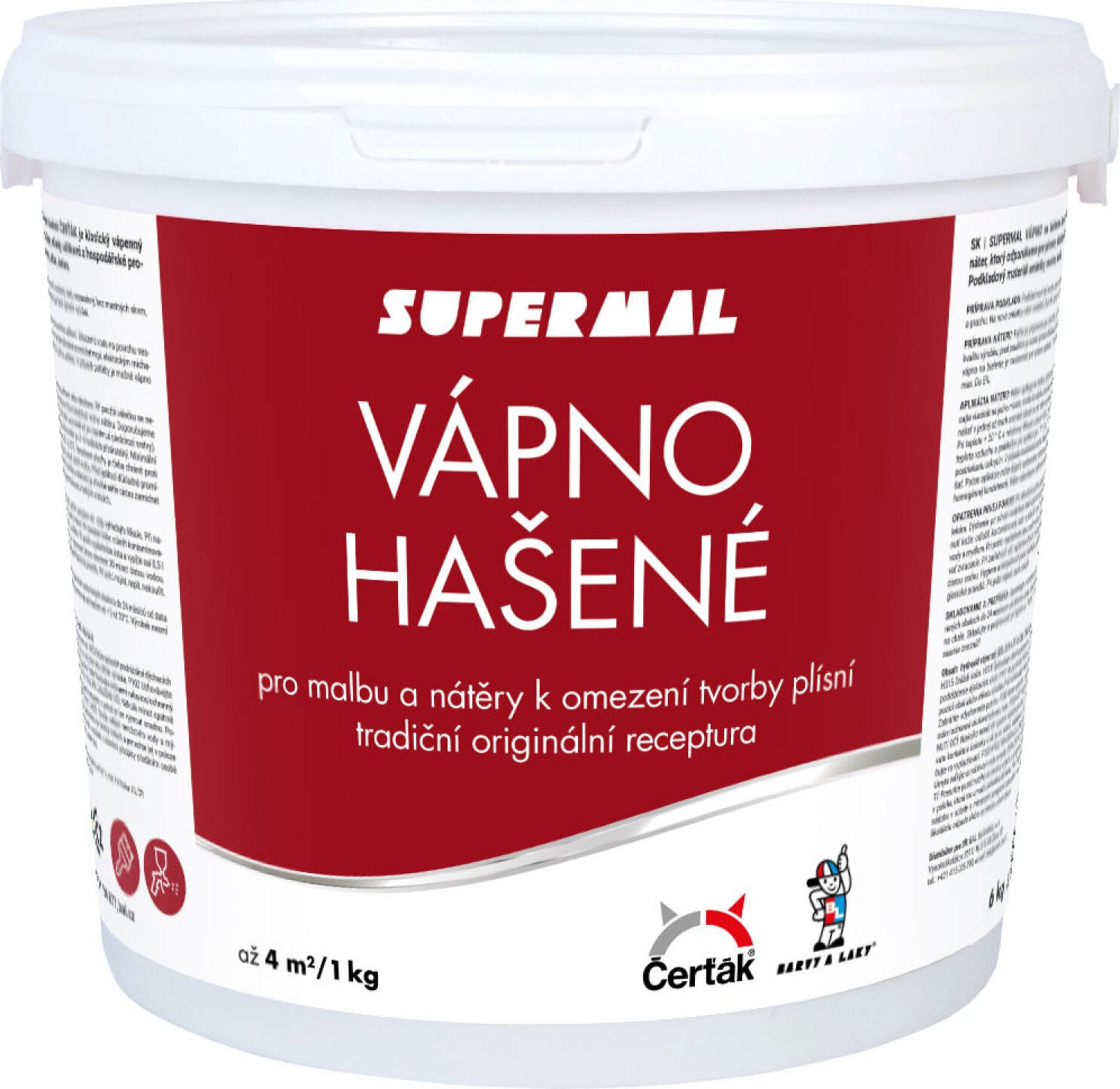 Vápno na bílení, hašená vápenná barva, Čerťák, 6 kg