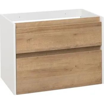 Koupelnový nábytek EBS Duomo Skříňka umyvadlová 81 cm, bílá lesklá/dub Riviera