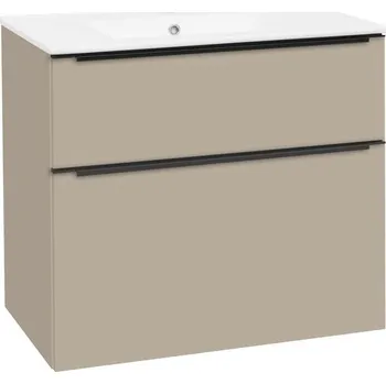 Koupelnový nábytek EBS Dream Skříňka s tenkým keramickým slim umyvadlem 81 cm, šedý kámen mat