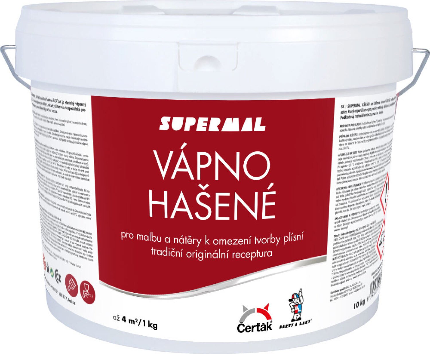 Vápno na bílení, hašená vápenná barva, Čerťák, 10 kg