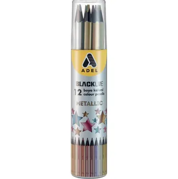 Pastelka Pastelky trojhranné metalické 12 ks v kovovém tubusu