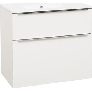 Umyvadlo EBS Nevio Skříňka a keramické umyvadlo Slim 81 cm, bílá lesklá