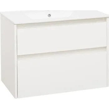 EBS Duomo Skříňka a keramické umyvadlo Slim 81 cm, bílá lesklá