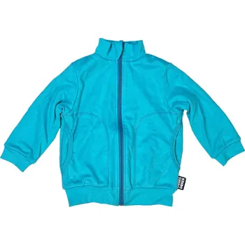 Chlapecká mikina Kaarsgaren Dětská mikina z biobavlny s merino podšívkou – tyrkysová (vel. 92)