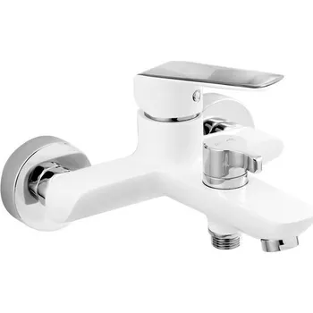 Vodovodní baterie EBS Elisa White Baterie vanová nástěnná, bez setu, bílá/chrom