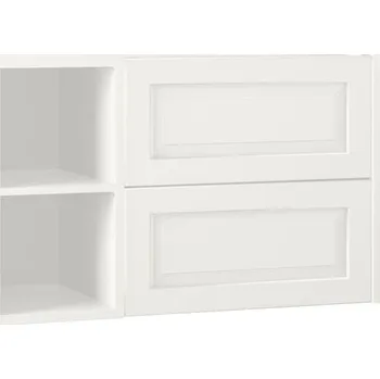 Koupelnový nábytek EBS Lasy Skříňka umyvadlová s deskou a s regálem vlevo, 93,2 cm, zářivě bílá matná