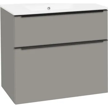 Koupelnový nábytek EBS Dream Skříňka s tenkým keramickým slim umyvadlem 81 cm, šedá mat