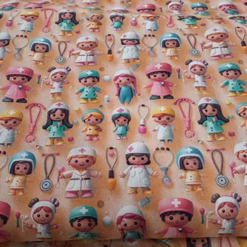 Pro útulný domov bavlněná látka 3D tisk ZDRAVOTNÍCI