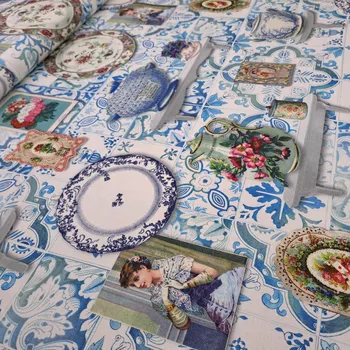 Pro útulný domov bavlněná látka PORCELÁN S KVĚTY