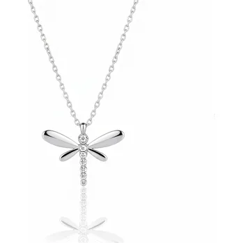 Náhrdelník Jemný náhrdelník z chirurgické oceli „Vážka Shine“ s krystalky č. 1981