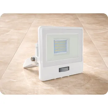 LED reflektor s PIR senzorem 20W, 1510lm, Samsung chip, 100°, IP65, bílý Neutrální bílá
