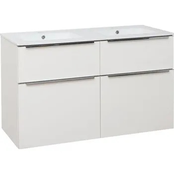 Umyvadlo EBS Nevio Skříňka a keramické umyvadlo Slim 121 cm, bílá lesklá