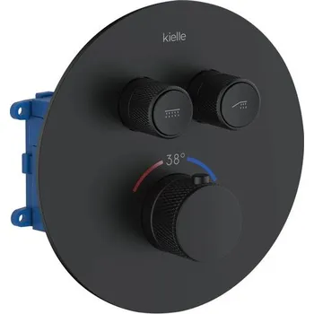 kielle Oudee Baterie termostatická podomítková se 2 výstupy a tělesem, černá mat