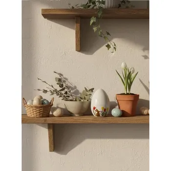 Velikonoční dekorace Sinsay - Velikonoční dekorace ve tvaru vajíčka s motivem králíčka a květin - vícebarevná - 690JH-MLC - 690JH-MLC-ONE