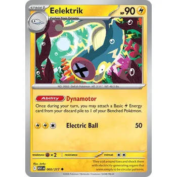 Karetní hra Pokémon ASC 060/217 Eelektrik - Ascended Heroes Stav: Near Mint, Verze: NORMAL