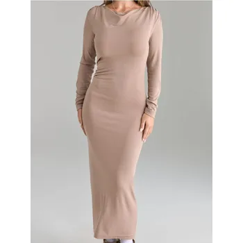 Dámské šaty Sinsay - Přiléhavé midi šaty - béžová - 580CE-12X - 580CE-12X-XS-1