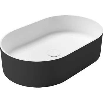 Umyvadlo Sapho THIN umyvadlo na desku, Rockstone, 55x35cm, carina/bílá mat