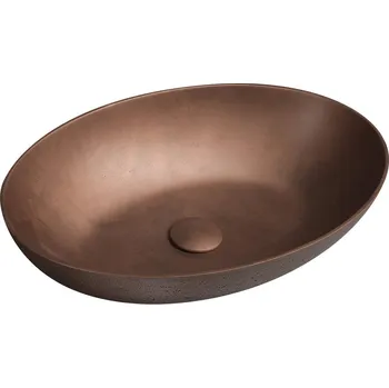 Sapho FORMIGO betonové umyvadlo na desku, 60x40cm, měď mat