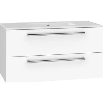 Koupelnový nábytek EBS Pure Skříňka s keramickým umyvadlem slim 101 cm, bílá