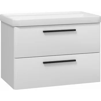 Koupelnový nábytek EBS Urban Skříňka s umyvadlem 81cm, bílá lesk/madlo černá mat