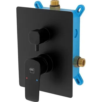 Vodovodní baterie EBS Urban Black Baterie vanová/sprchová podomítková s tělesem, 2 vývody, černá mat