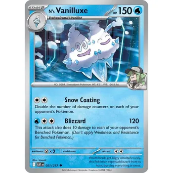 Karetní hra Pokémon ASC 051/217 N's Vanilluxe - Ascended Heroes Stav: Near Mint, Verze: NORMAL