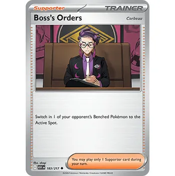Sběratelská karetní hra Pokémon ASC 183/217 Boss's Orders - Corbeau - Ascended Heroes Stav: Near Mint, Verze: NORMAL