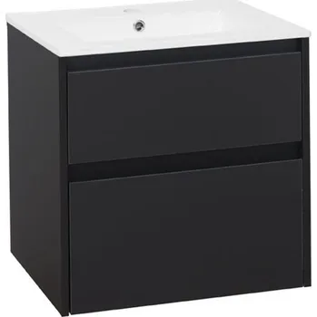 Umyvadlo EBS Duomo Skříňka a keramické umyvadlo Slim 61 cm, černá matná