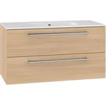 EBS Pure Skříňka s keramickým umyvadlem slim 101 cm, dub sand barbera