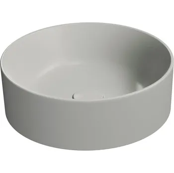 Umyvadlo GSI KUBE X keramické umyvadlo na desku, průměr 40cm, cenere mat